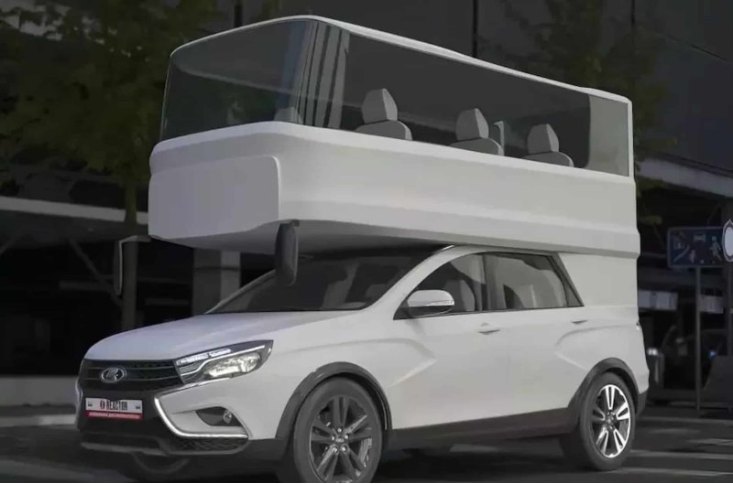 Двухэтажную Lada Vesta показали на первых рендерах