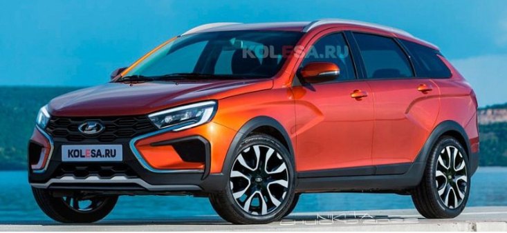На фоторендерах показали обновленный универсал LADA Vesta SW Cross 2022 года