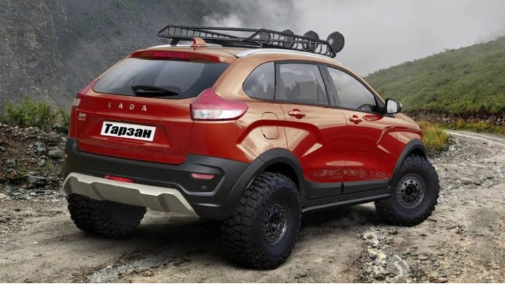 Также LADA XRay Tarzan мог бы получил 1,8-литровый 122-сильный мотор. Еще раз оговоримся, рендеры…
