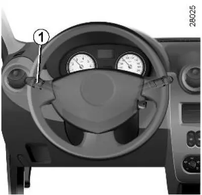 Turn the outer ring of the steering column switch lever 1 to the position where mark 2 aligns with…