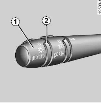 Turn the outer ring of the steering column switch lever 1 to the position where mark 2 aligns with…