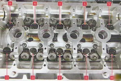 tighten the bolts in the order shown in two stages: