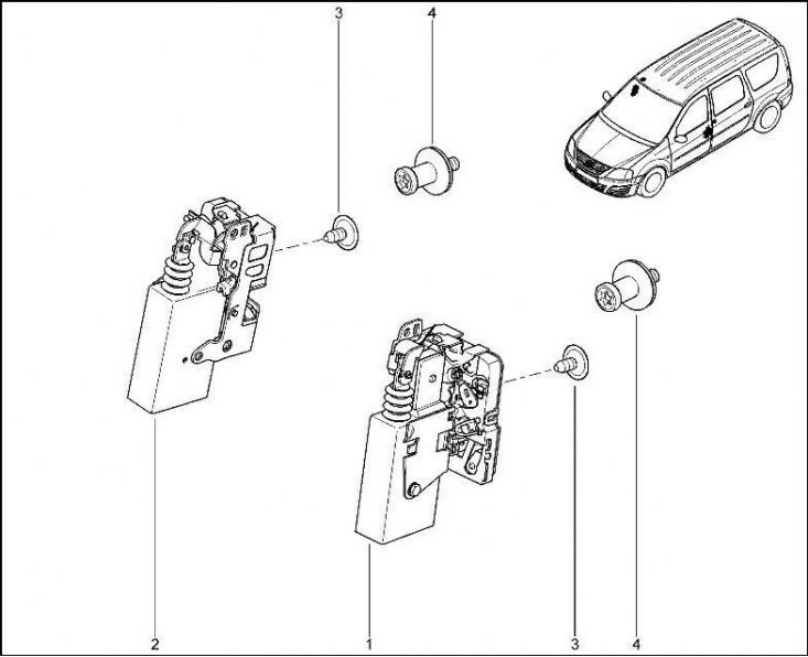 Замки передних дверей