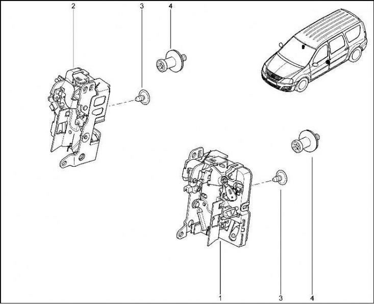 Замки передних дверей