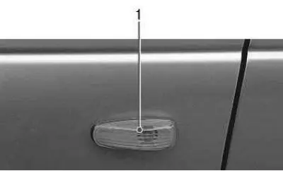 1 – Side direction indicator lamp, lamp type W 5W;