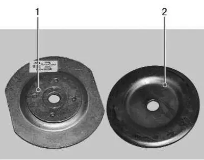 Note: The upper 1 and lower 2 rear support cushion stops have different shapes. Do not mix them up…