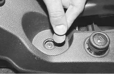 7. Remove the plug in the center of the recess for the glass…