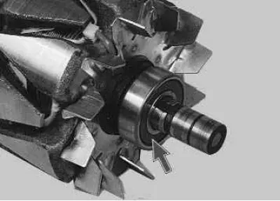 29. Check the ease of rotation of the bearing from the contact ring side. If, when rotating the…