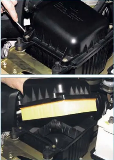 A faulty or heavily soiled air filter element can cause severe wear and loss of engine power.