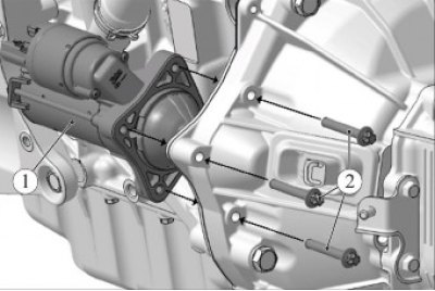 Рисунок 3-37 - Снятие стартера: 1 - стартер; 2 -…