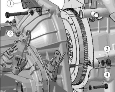 Рисунок 3-43 - Отсоединение КП от двигателя: 1 -…