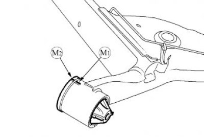Рисунок 13-1 - Снятие рычагов задней подвески: 1 - болты крепления кронштейна; 2 - рычаги задней…