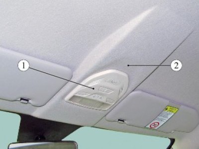 Рисунок 16-1 - Плафон освещения салона: 1 - рамка…